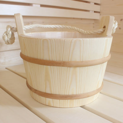 ProSaunas Lined Wood Sauna Bucket, Rope Handle, 4-Liter