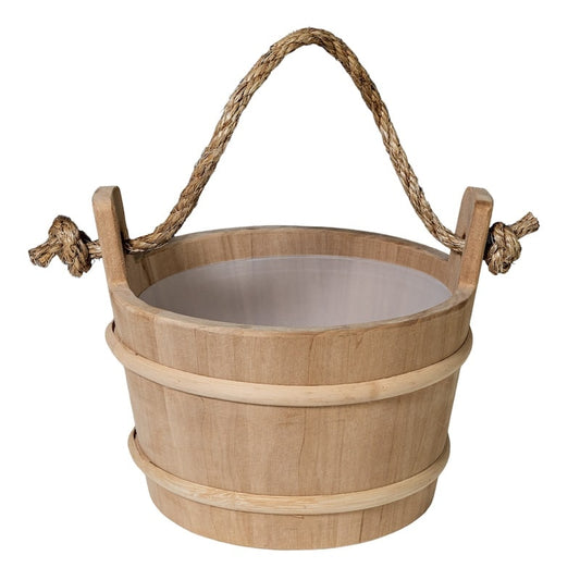 ProSaunas Lined Wood Sauna Bucket, Rope Handle, 4-Liter