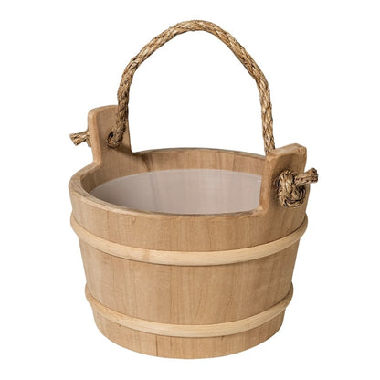 ProSaunas Lined Wood Sauna Bucket, Rope Handle, 4-Liter