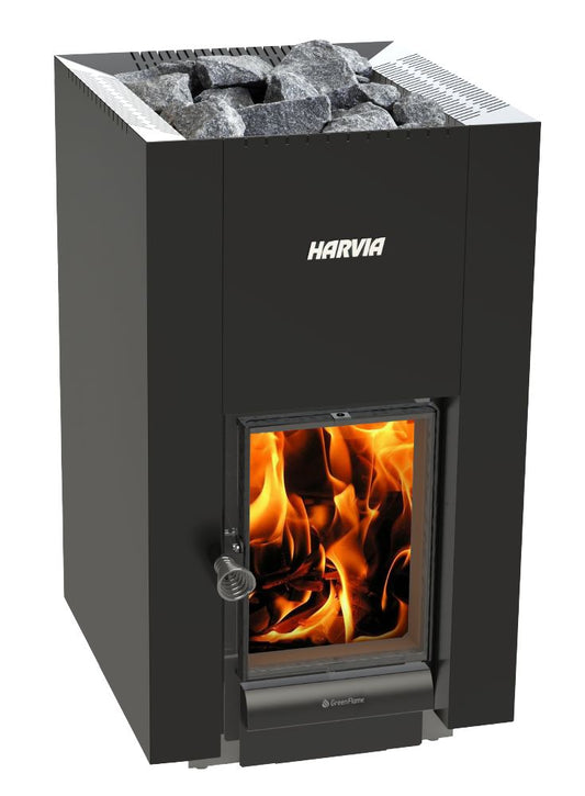 Harvia Linear Series Green Flame, 15.7 kW Wood Sauna Stove