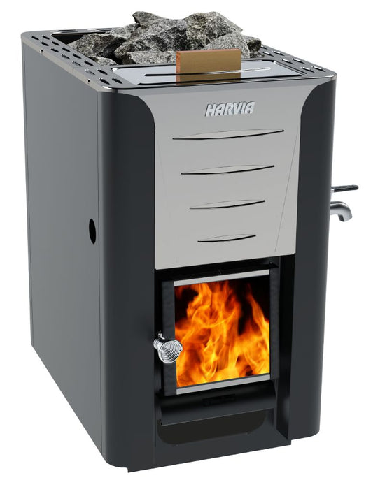 Harvia Pro Series ES, 24.1kW, Wood Sauna Stove with Water Tank