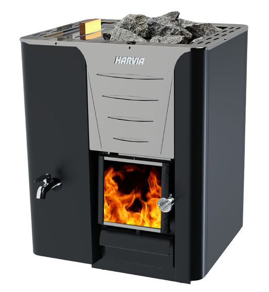 Harvia Pro Series LS, 24.1kW, Sauna Wood Stove with Water Tank